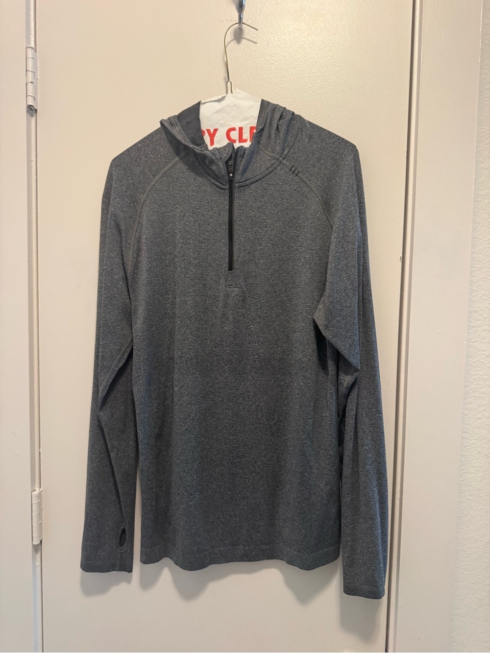 Lululemon Men's Small Gray Heather 1/2 Zip Hoodie Long Sleeve Pullover Shirt